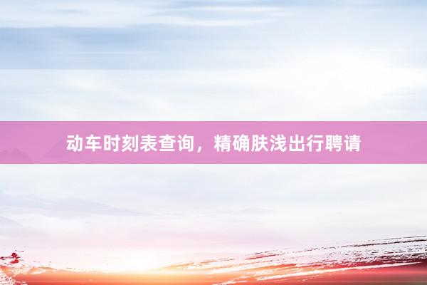 动车时刻表查询，精确肤浅出行聘请